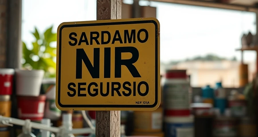 Sinalização de segurança vs. comunicação visual corporativa — placa sinalização segurança NR-1
