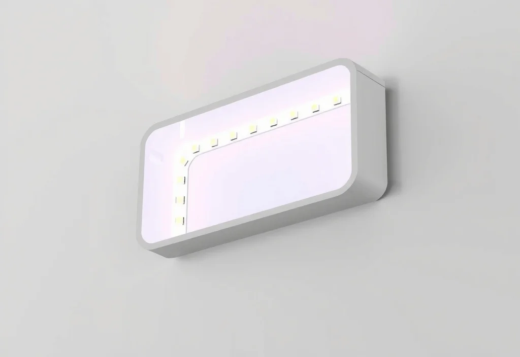 Detalhe de letra caixa em acrílico com LED interno